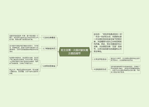 班主任第一次面对家长需注意的细节