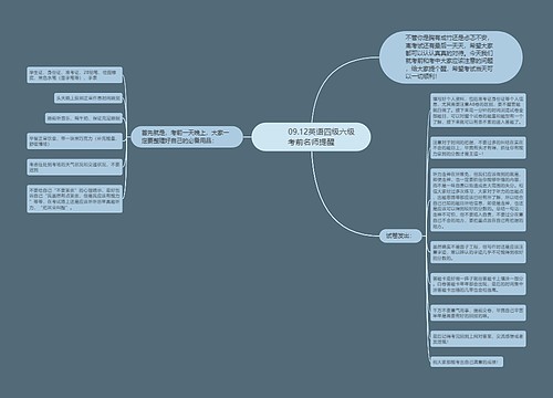         	09.12英语四级六级考前名师提醒