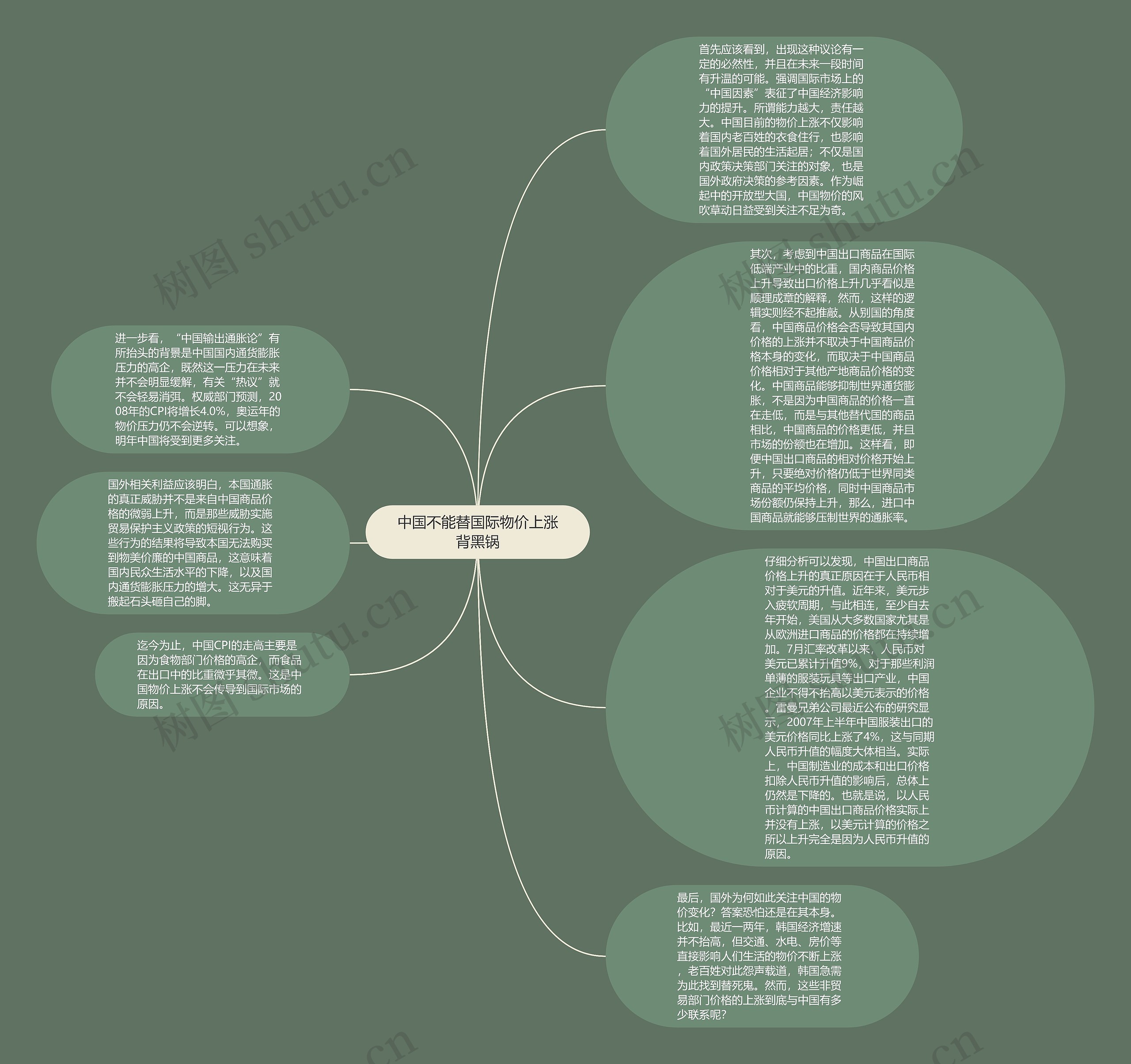中国不能替国际物价上涨背黑锅思维导图
