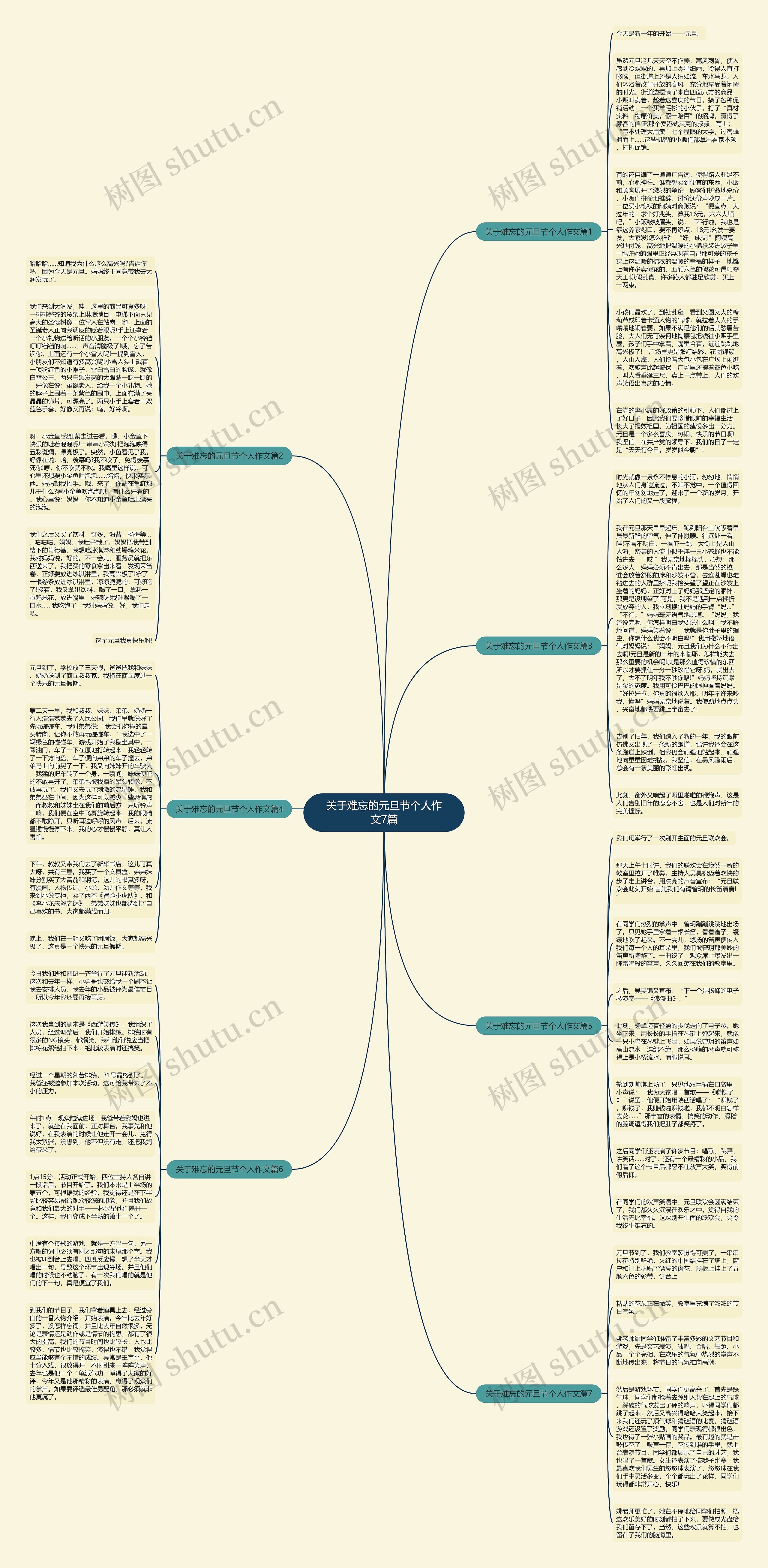 关于难忘的元旦节个人作文7篇思维导图
