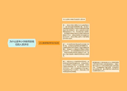 为什么报考小学教师资格证的人更多些