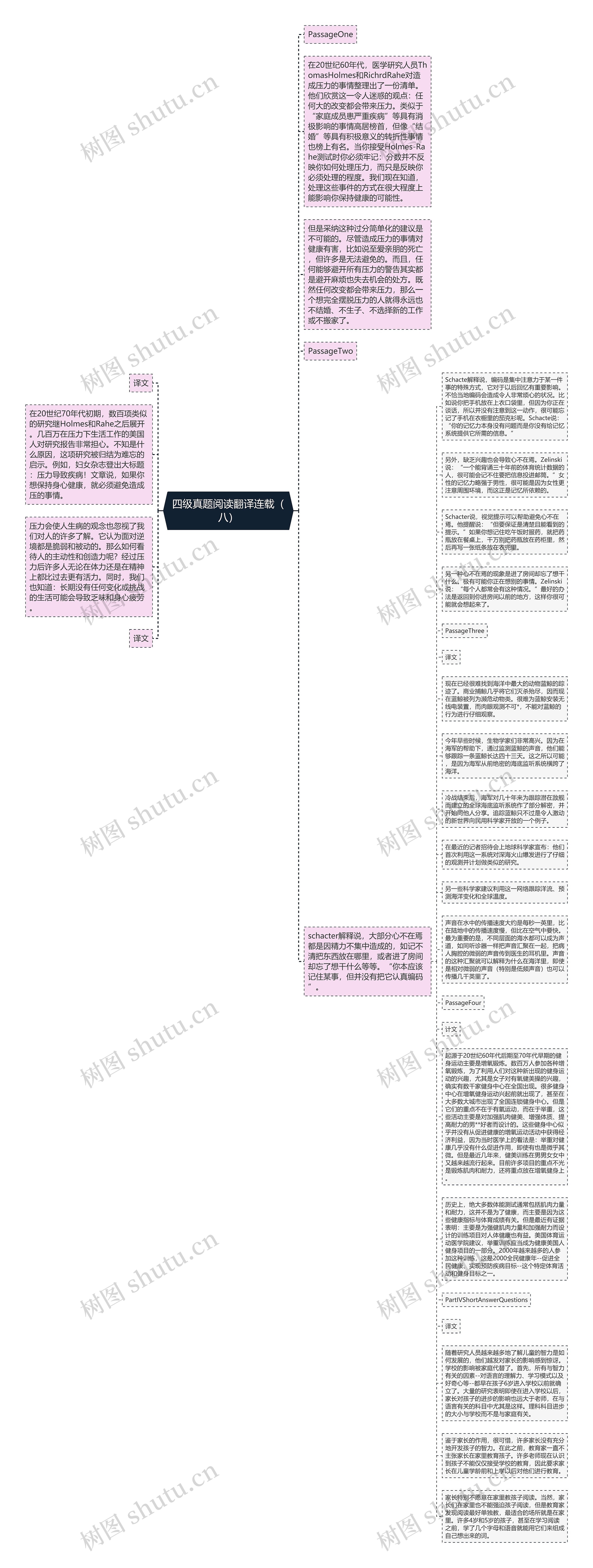 四级真题阅读翻译连载（八）思维导图