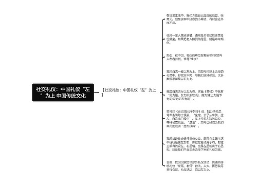 社交礼仪：中国礼仪“左”为上 中国传统文化