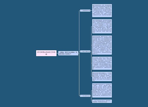 2012年班主任安全工作总结