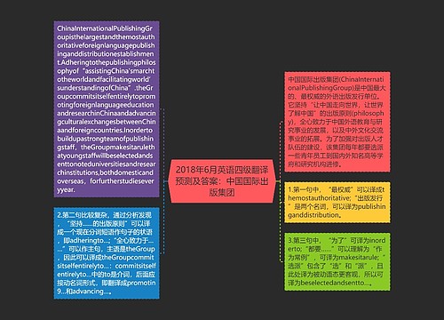 2018年6月英语四级翻译预测及答案：中国国际出版集团