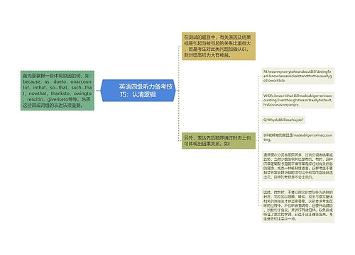         	英语四级听力备考技巧：认清逻辑