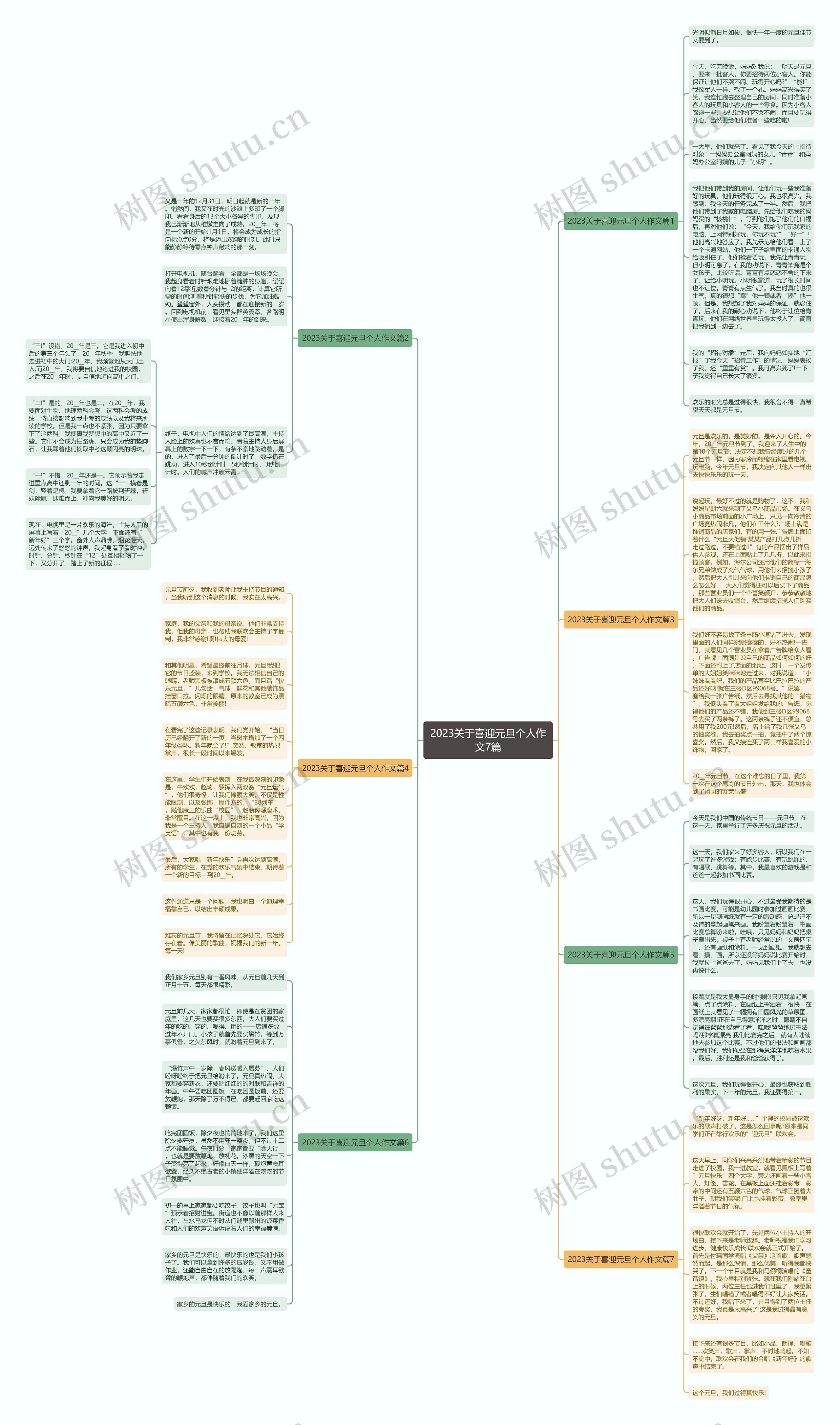 2023关于喜迎元旦个人作文7篇思维导图