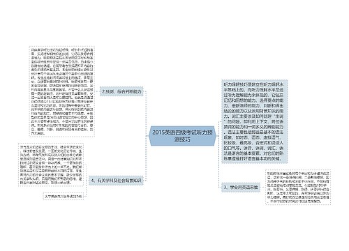 2015英语四级考试听力预测技巧