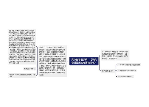 高中化学说课稿：《研究物质性质的方法和程序》