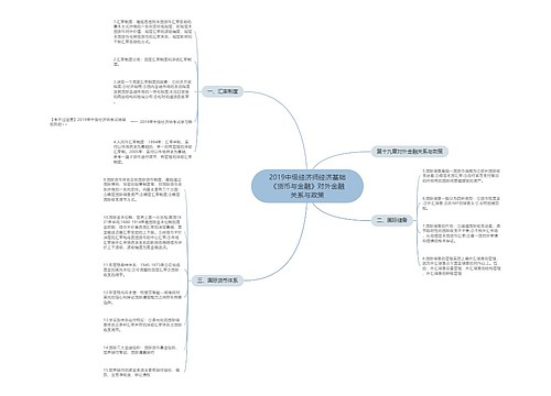 2019中级经济师经济基础《货币与金融》对外金融关系与政策