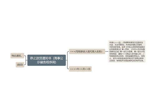 停止放货通知书  (海事公示催告程序用)