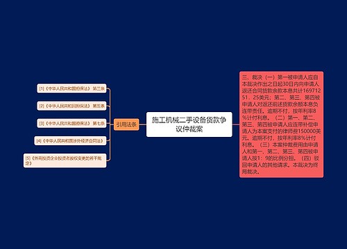 施工机械二手设备货款争议仲裁案