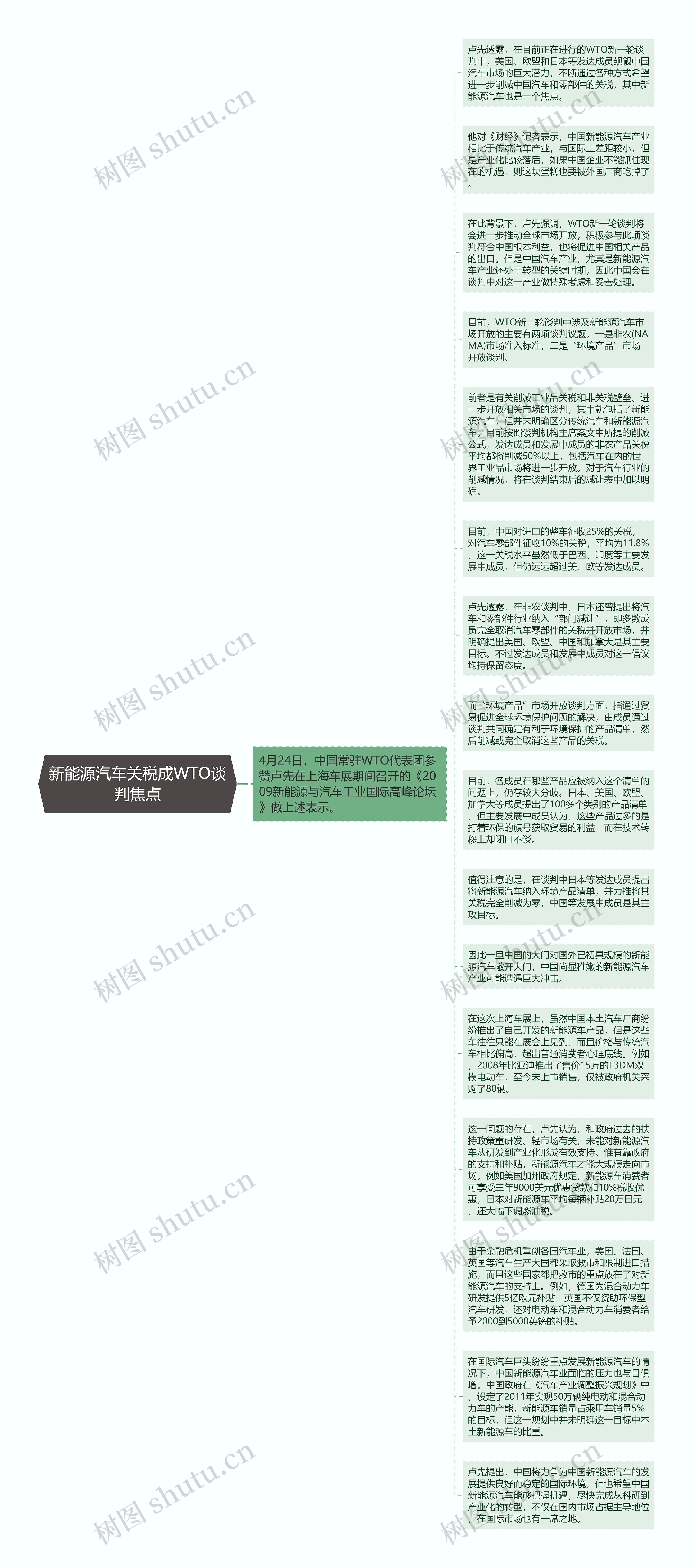 新能源汽车关税成WTO谈判焦点思维导图