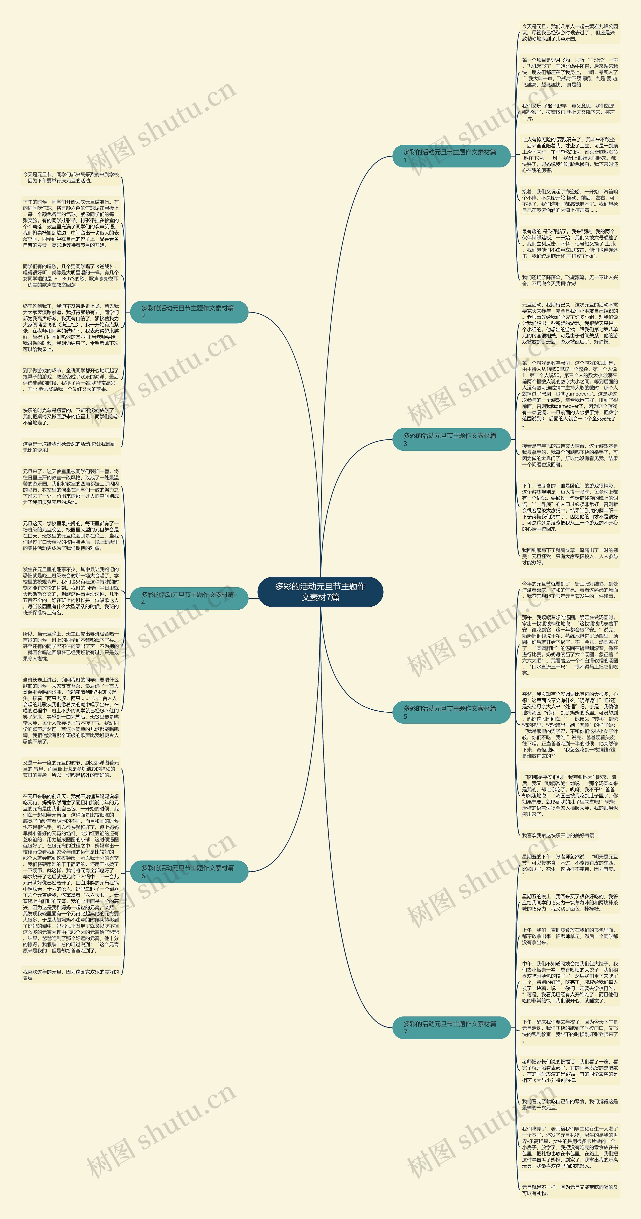 多彩的活动元旦节主题作文素材7篇思维导图