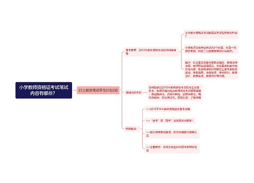 小学教师资格证考试笔试内容有哪些？