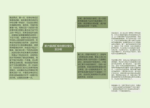 新六级词汇综合部分变化及分析