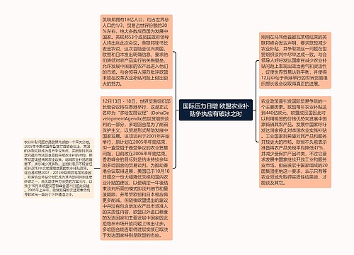 国际压力日增 欧盟农业补贴争执应有破冰之时