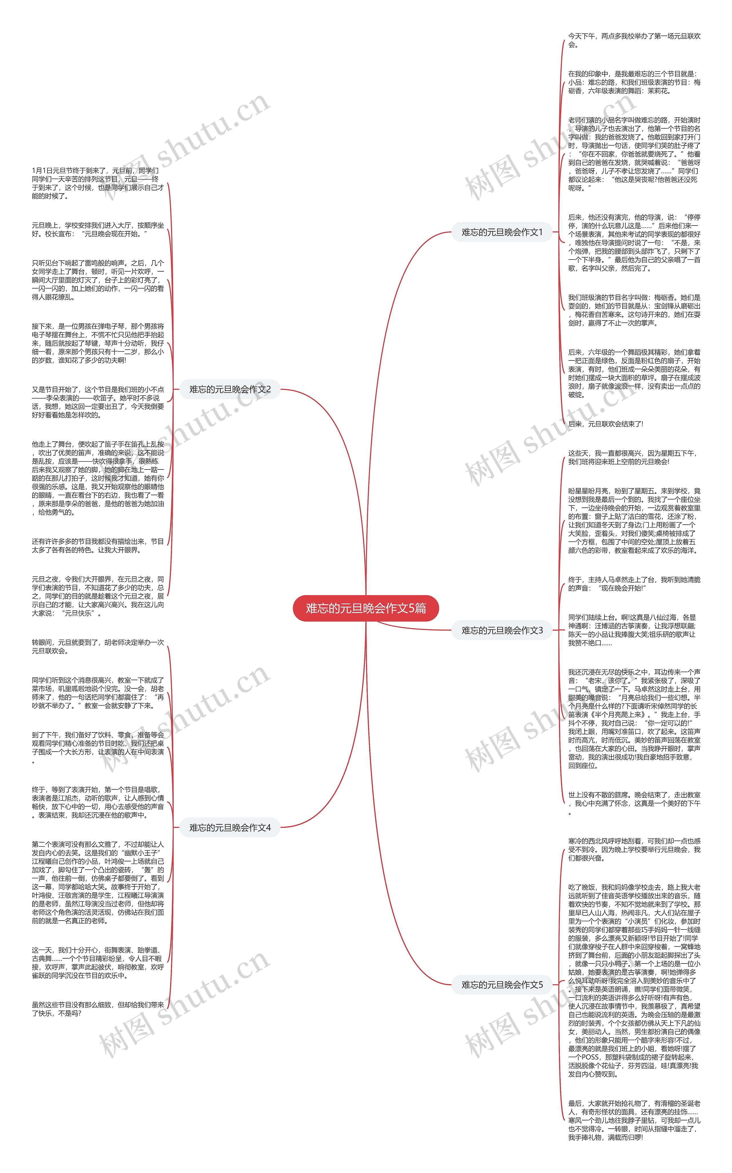 难忘的元旦晚会作文5篇思维导图