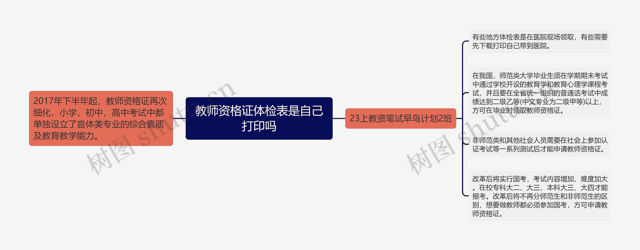 教师资格证体检表是自己打印吗思维导图