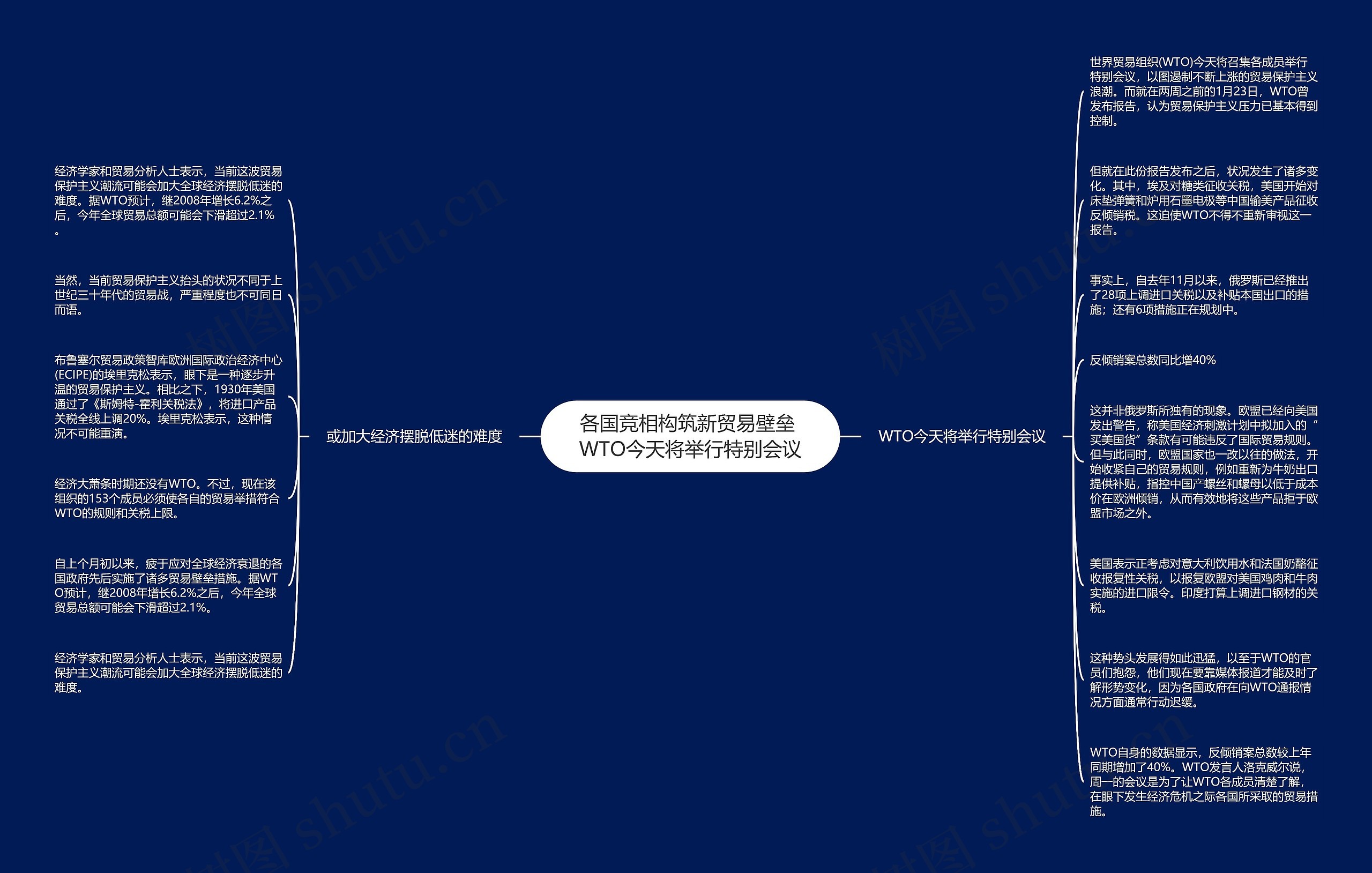 各国竞相构筑新贸易壁垒 WTO今天将举行特别会议思维导图