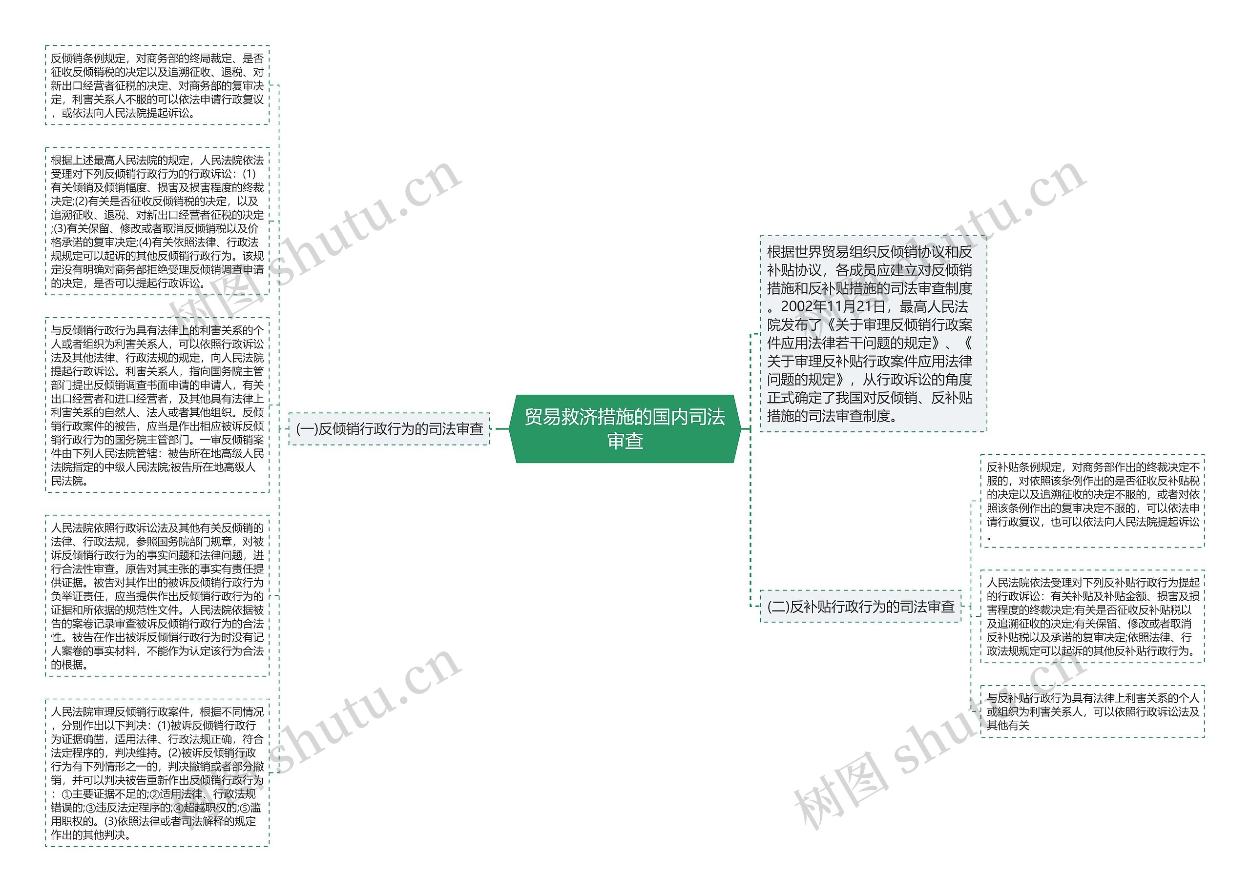 贸易救济措施的国内司法审查思维导图