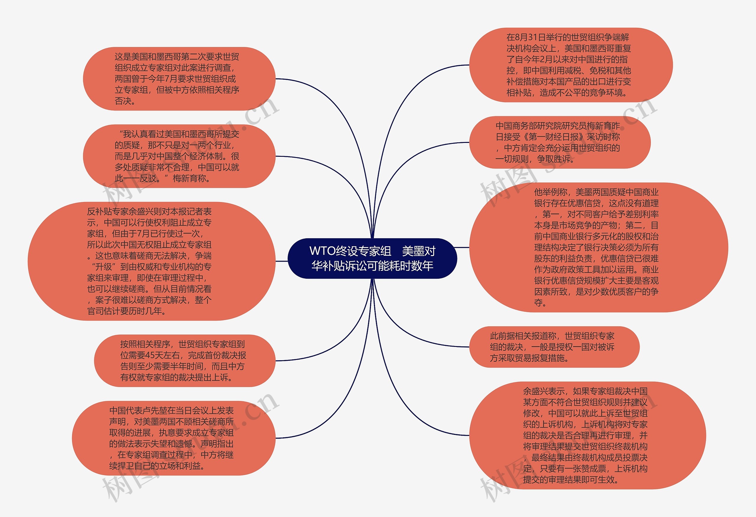 WTO终设专家组　美墨对华补贴诉讼可能耗时数年思维导图