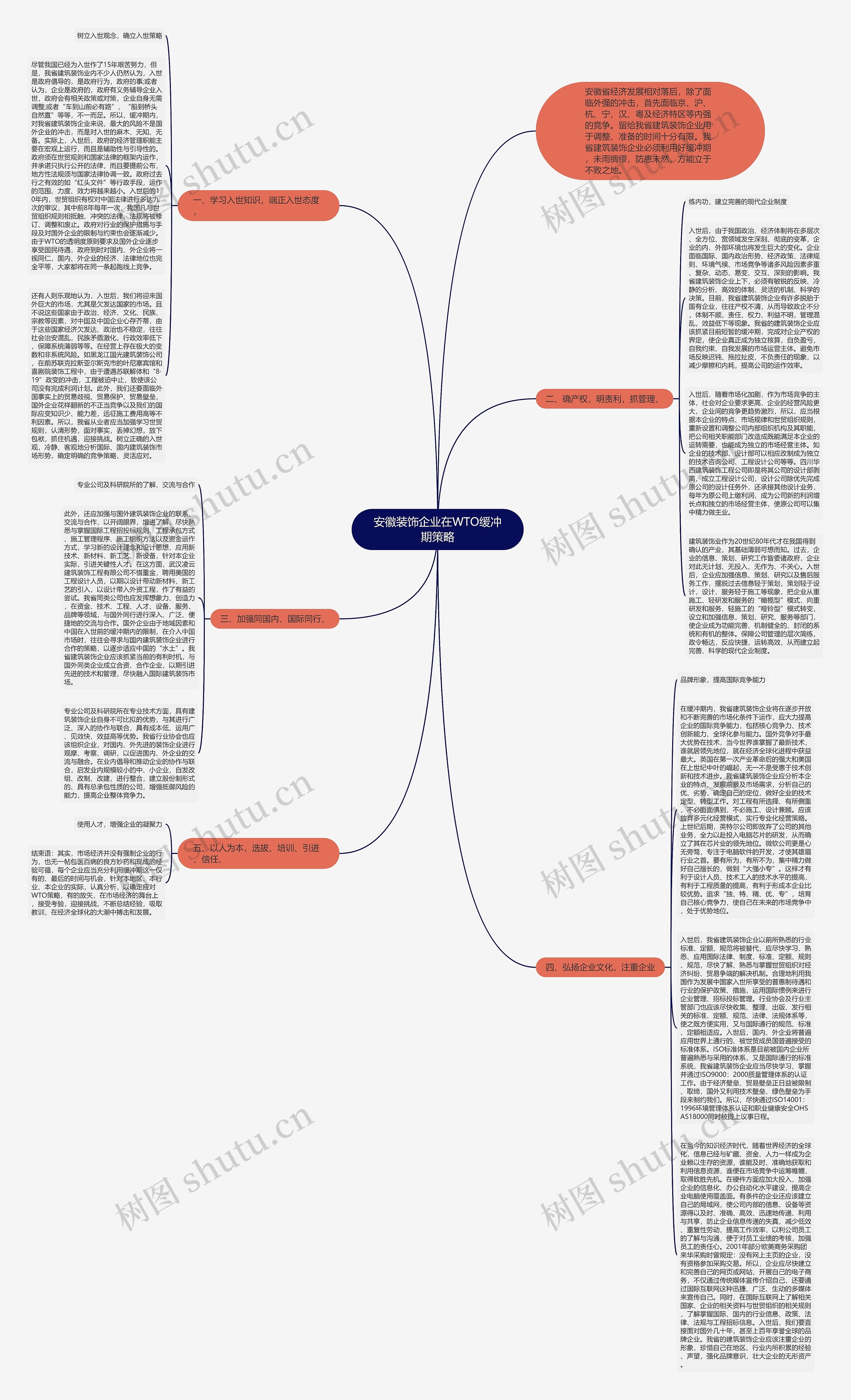 安徽装饰企业在WTO缓冲期策略思维导图