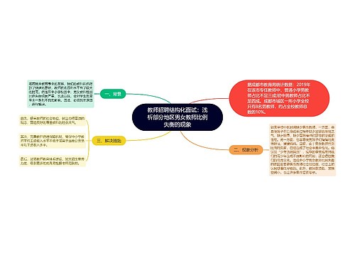 教师招聘结构化面试：浅析部分地区男女教师比例失衡的现象