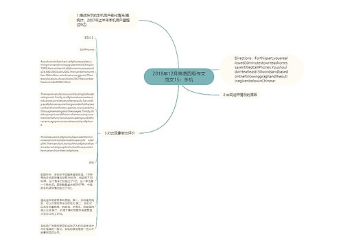 2018年12月英语四级作文范文15：手机