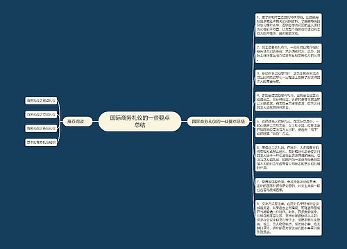 国际商务礼仪的一些要点总结