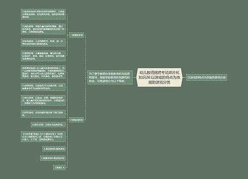 幼儿教师招聘考试碎片化知识26:以游戏的特点为依据的游戏分类
