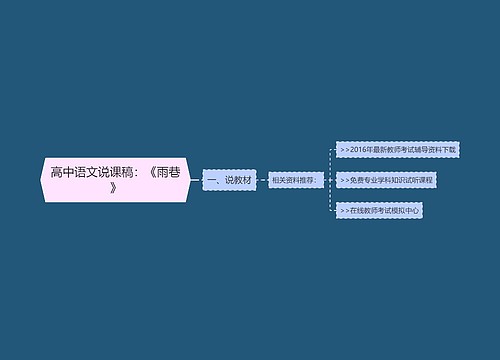 高中语文说课稿：《雨巷》