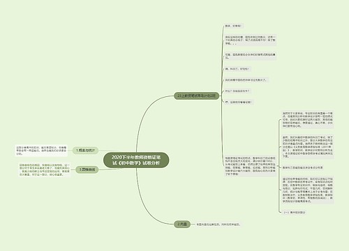 2020下半年教师资格证笔试《初中数学》试卷分析思维导图
