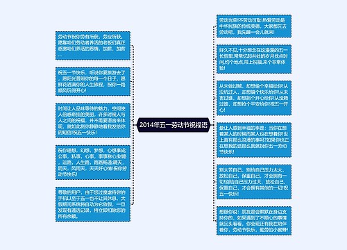 2014年五一劳动节祝福语思维导图