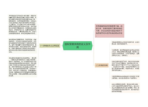 国际贸易关税的含义及作用