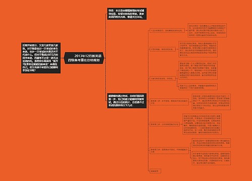         	2013年12月新英语四级备考重在总结规划