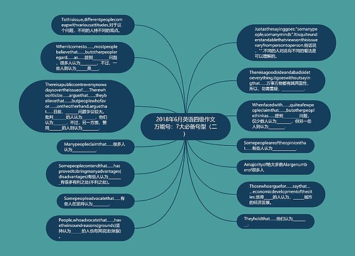 2018年6月英语四级作文万能句：7大必备句型（二）