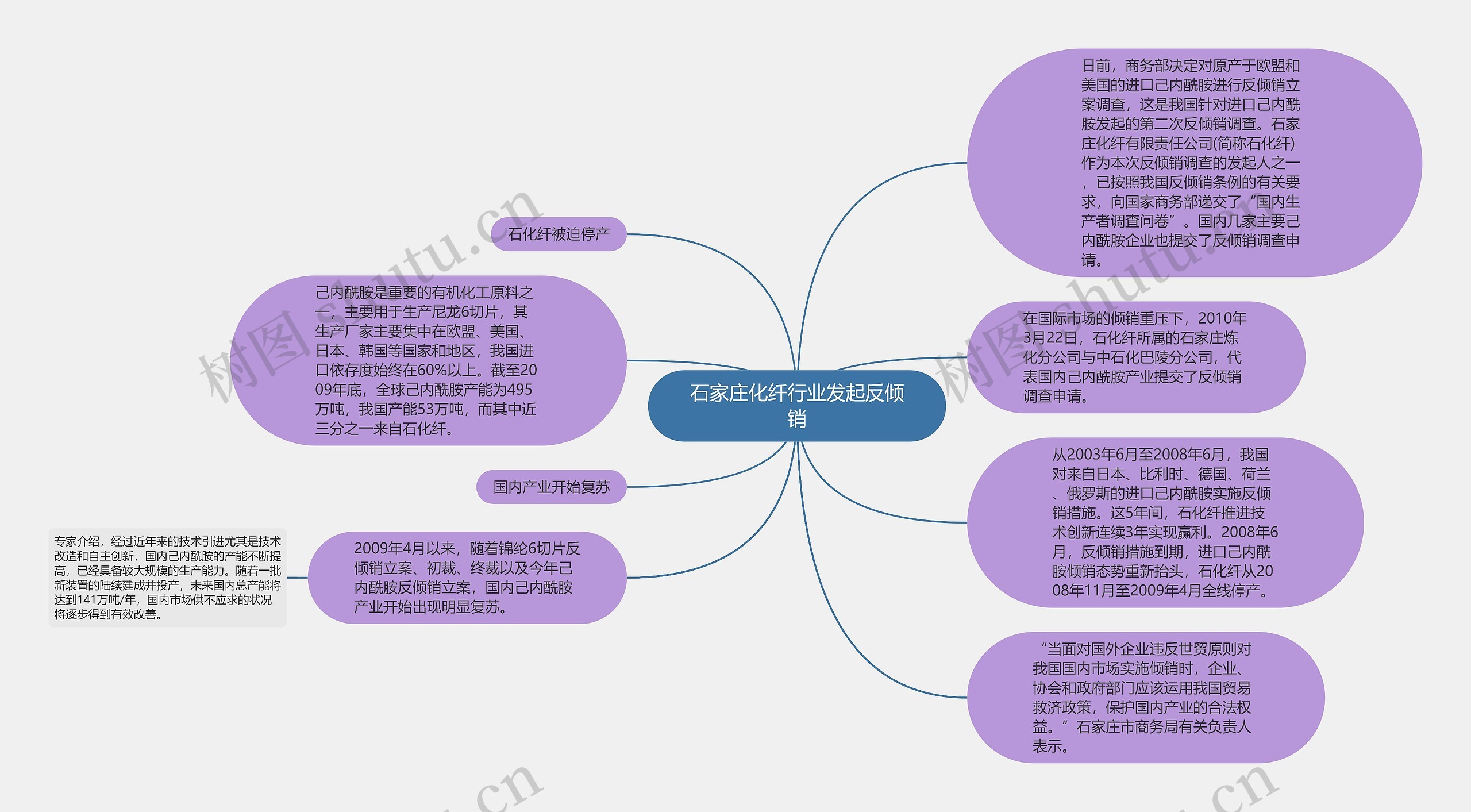 石家庄化纤行业发起反倾销思维导图