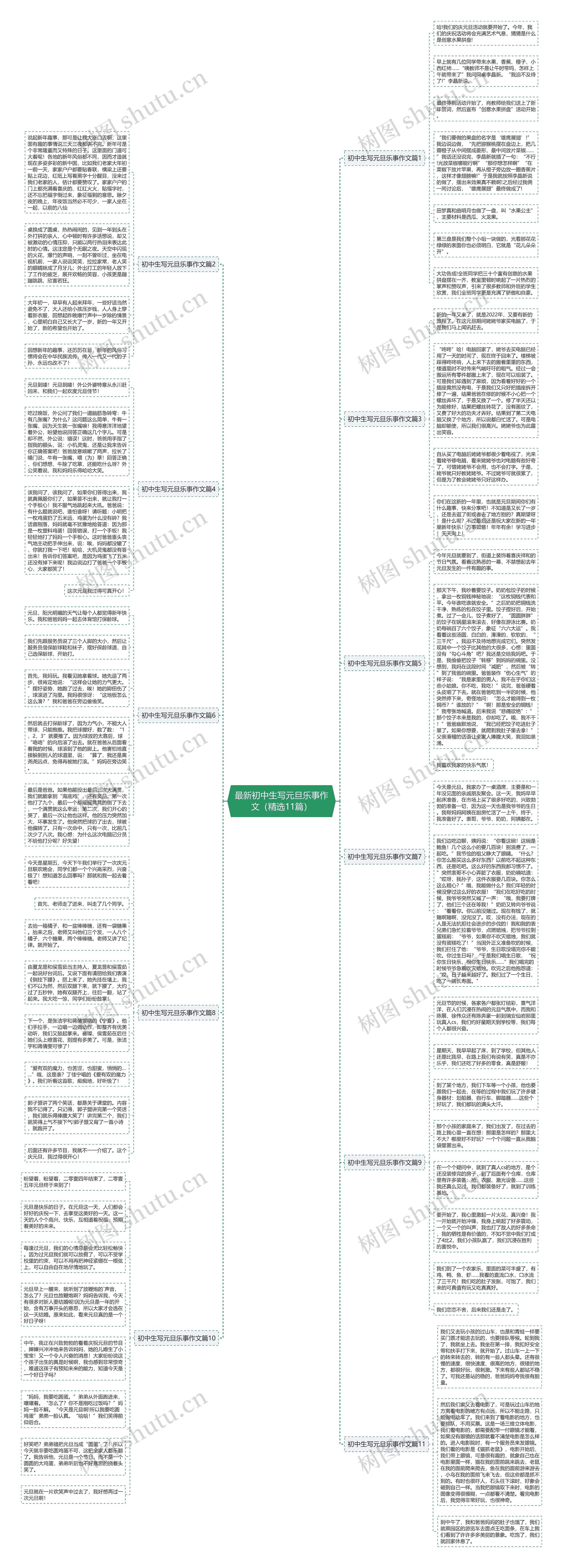 最新初中生写元旦乐事作文（精选11篇）思维导图