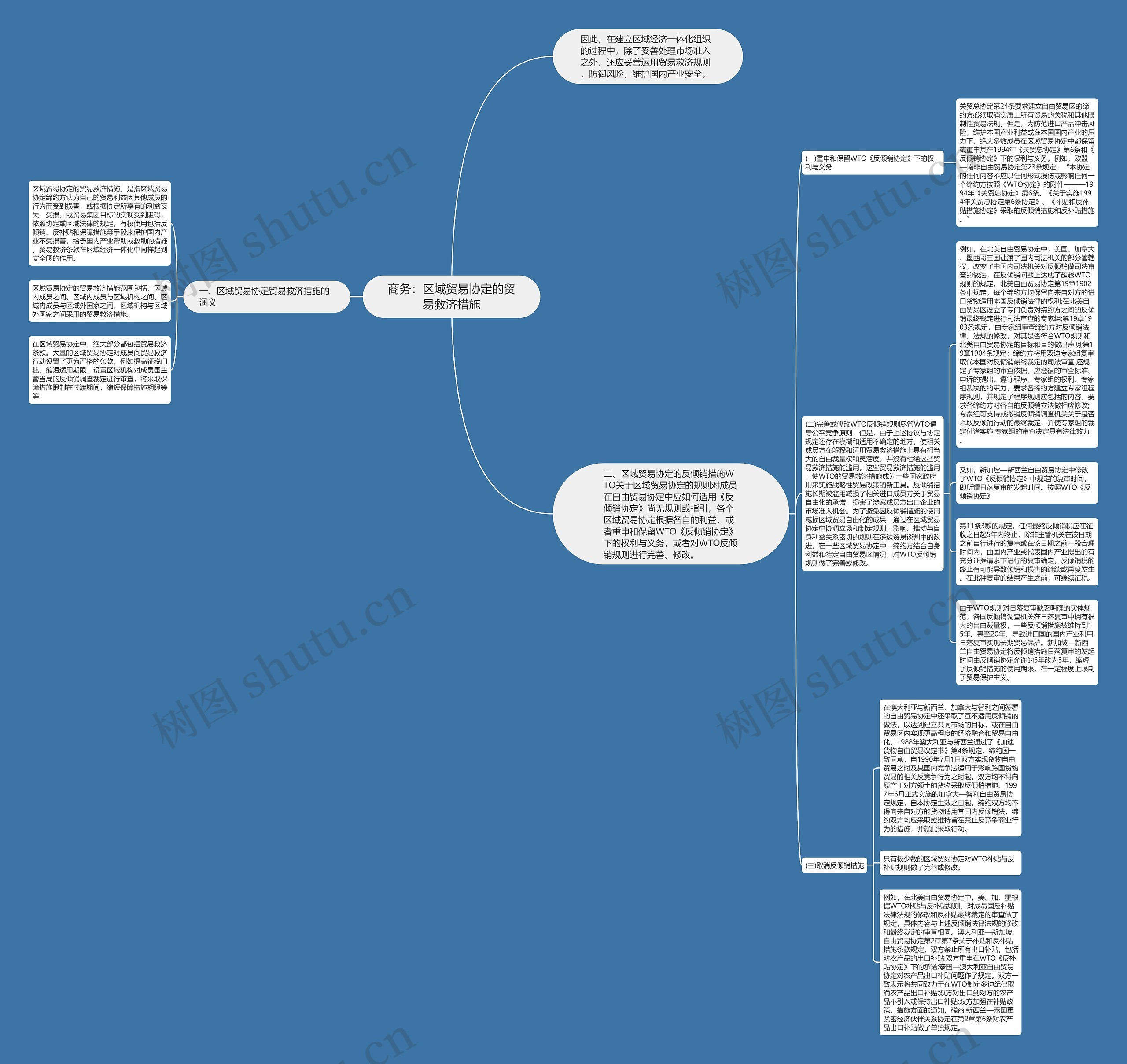 商务：区域贸易协定的贸易救济措施思维导图