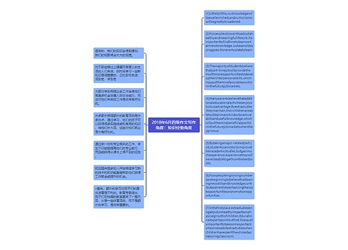 2018年6月四级作文写作角度：知识经验角度