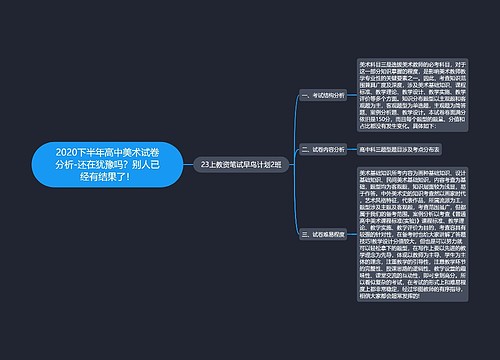 2020下半年高中美术试卷分析-还在犹豫吗？别人已经有结果了！