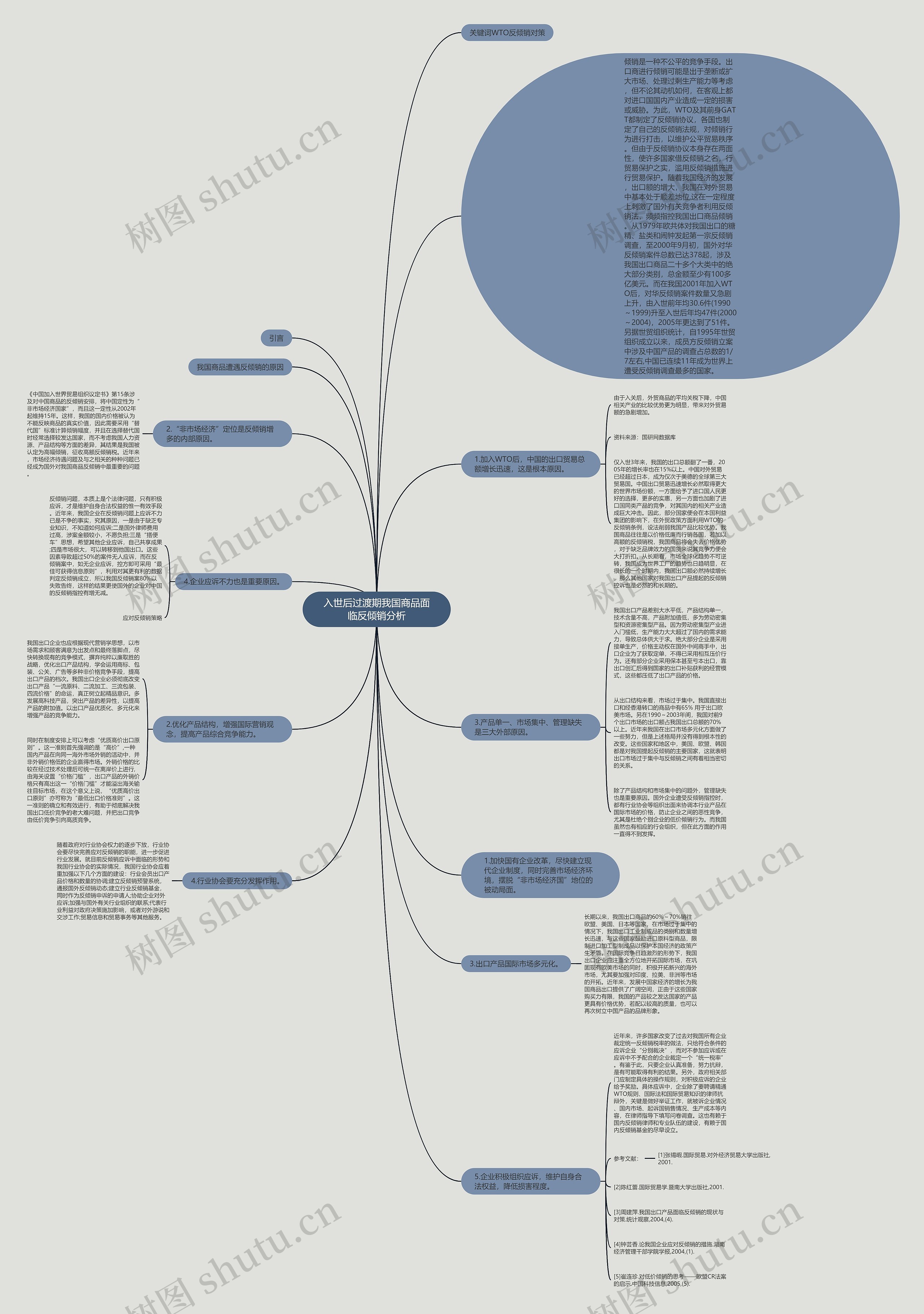 入世后过渡期我国商品面临反倾销分析思维导图