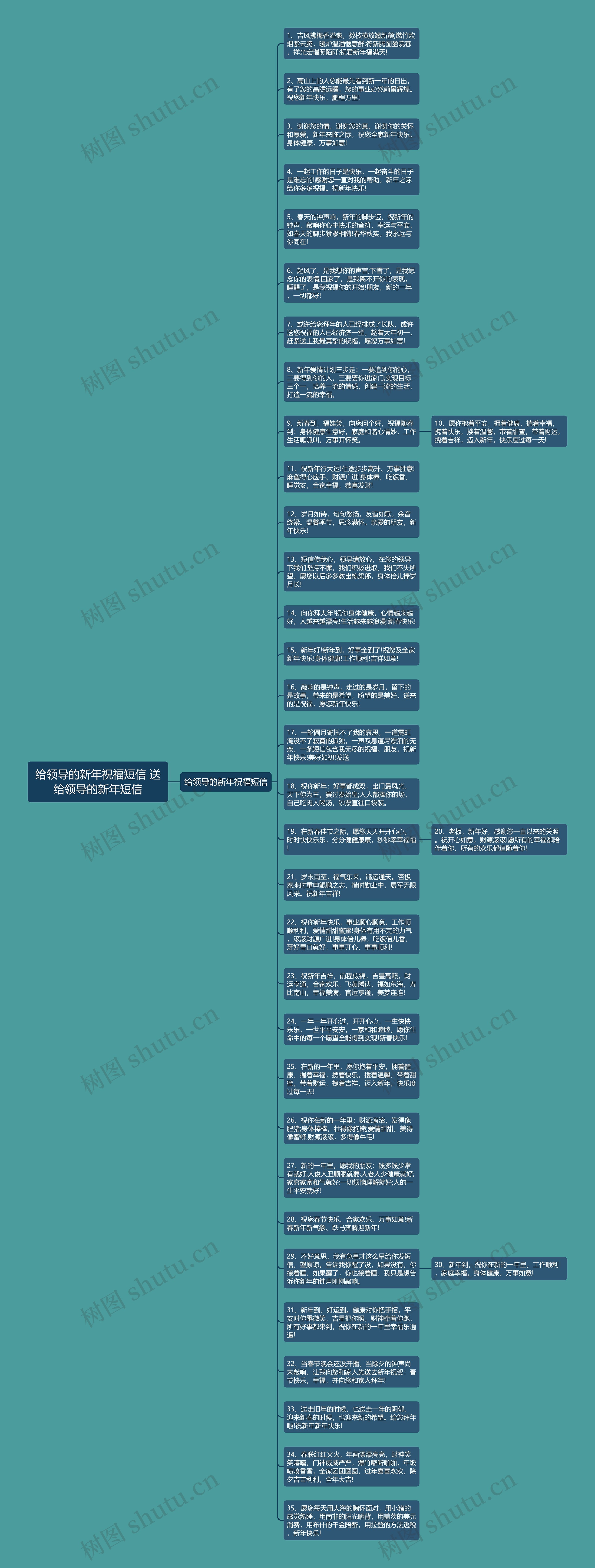 给领导的新年祝福短信 送给领导的新年短信思维导图