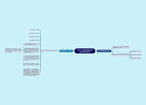 2021年小学教师资格证报名时间和考试时间