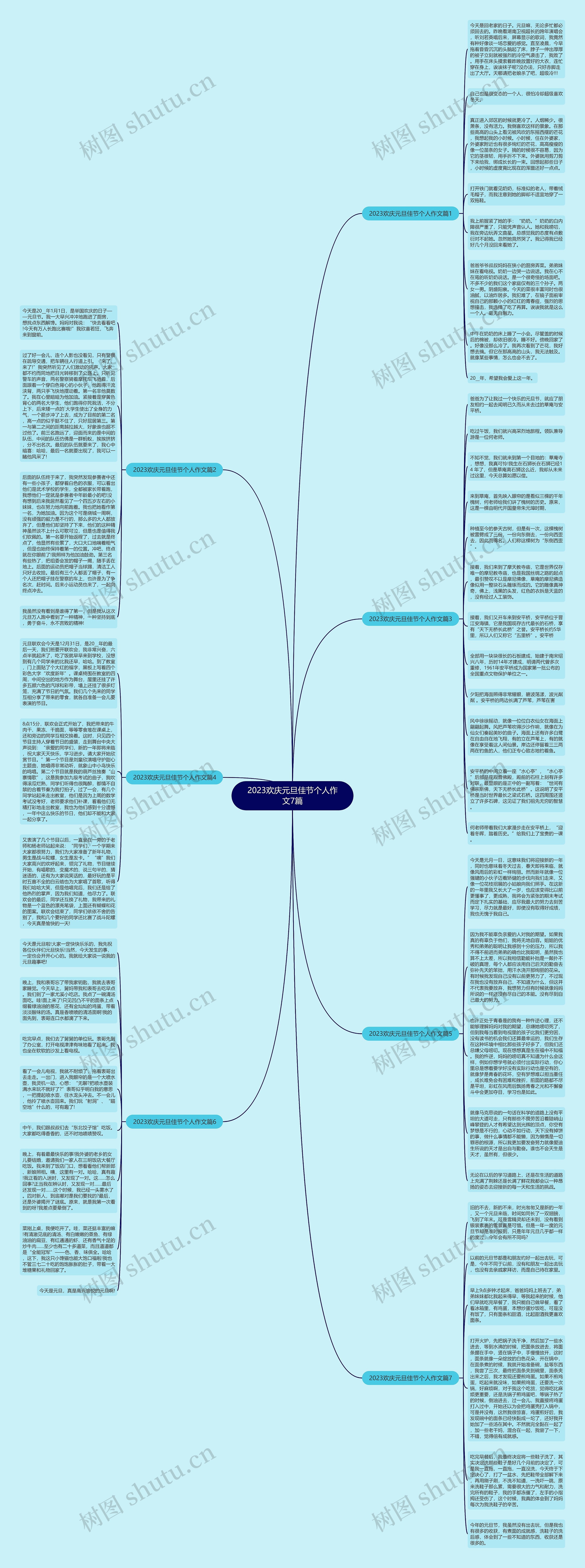 2023欢庆元旦佳节个人作文7篇思维导图