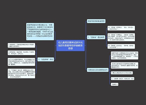 幼儿教师招聘考试碎片化知识8:陈鹤琴的学前教育思想