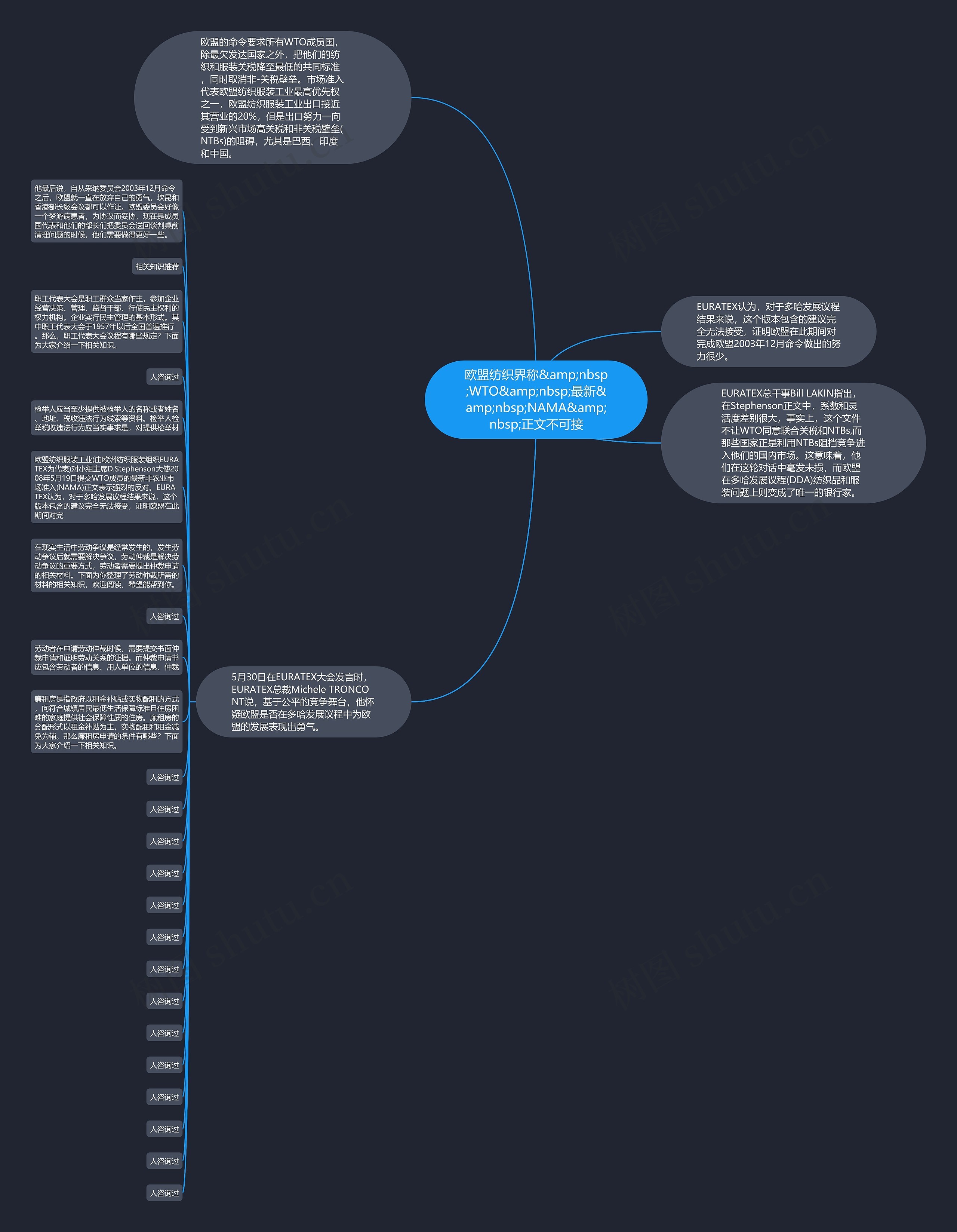 欧盟纺织界称&amp;nbsp;WTO&amp;nbsp;最新&amp;nbsp;NAMA&amp;nbsp;正文不可接思维导图