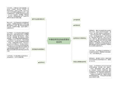 中澳结束双边自由贸易协定谈判