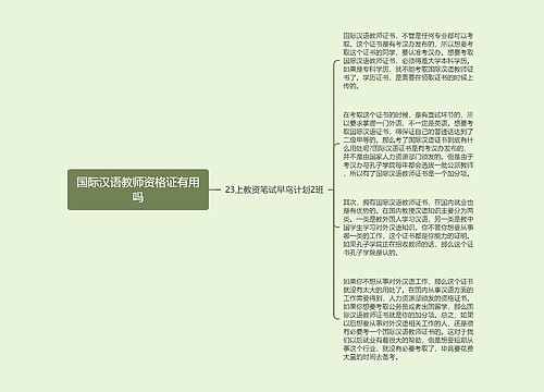 国际汉语教师资格证有用吗